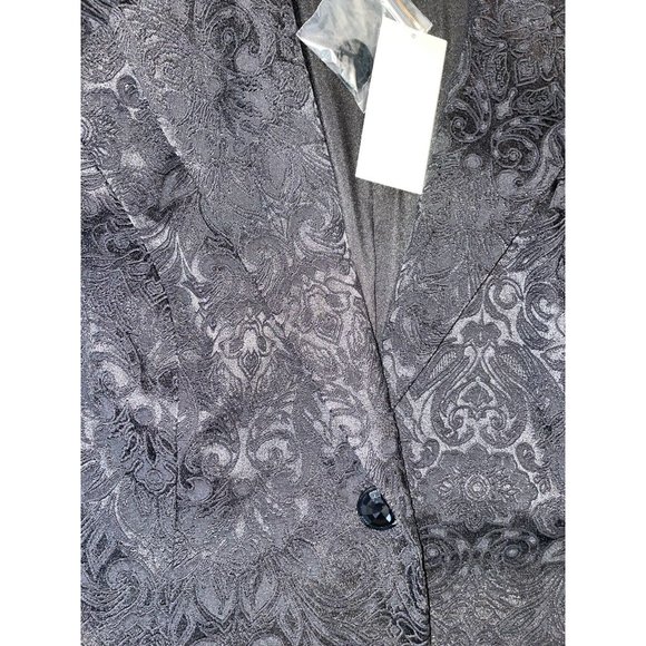 Chico's Jacquard Blazer  Suit Jacket Chico Size 1 U.S. Medium 8 / 10 Black - Picture 2 of 4